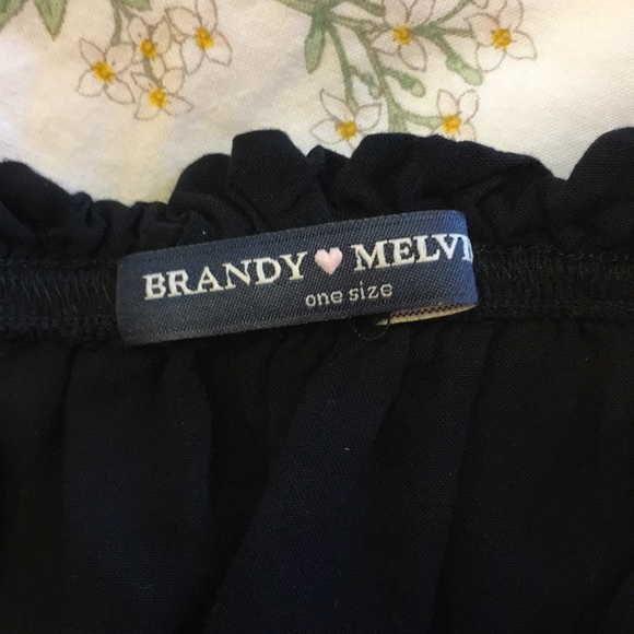 Black Brandy Melville Off the shoulder Crop Top - Picture 3 of 3